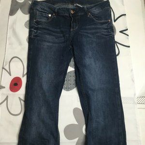 H&M Womens Blue Cotton Denim Bootcut Dark Stretch